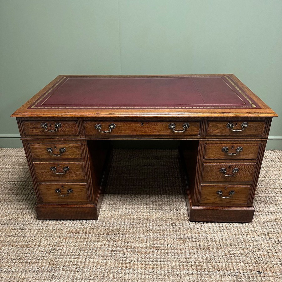 Antique Furniture Antiques World (via WooCommerce) Desks | Quality Victorian Oak Antique Desk