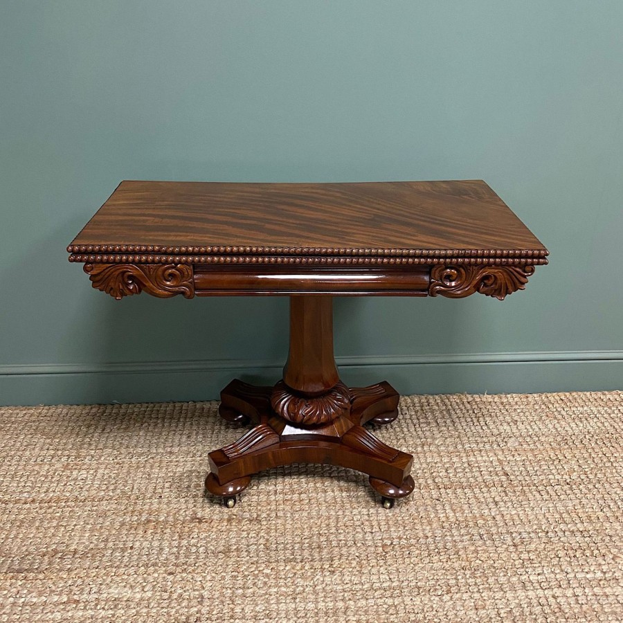 Antique Furniture Antiques World (via WooCommerce) Card / Games Tables | Fine Quality Figured Mahogany Antique William Iv Games Table