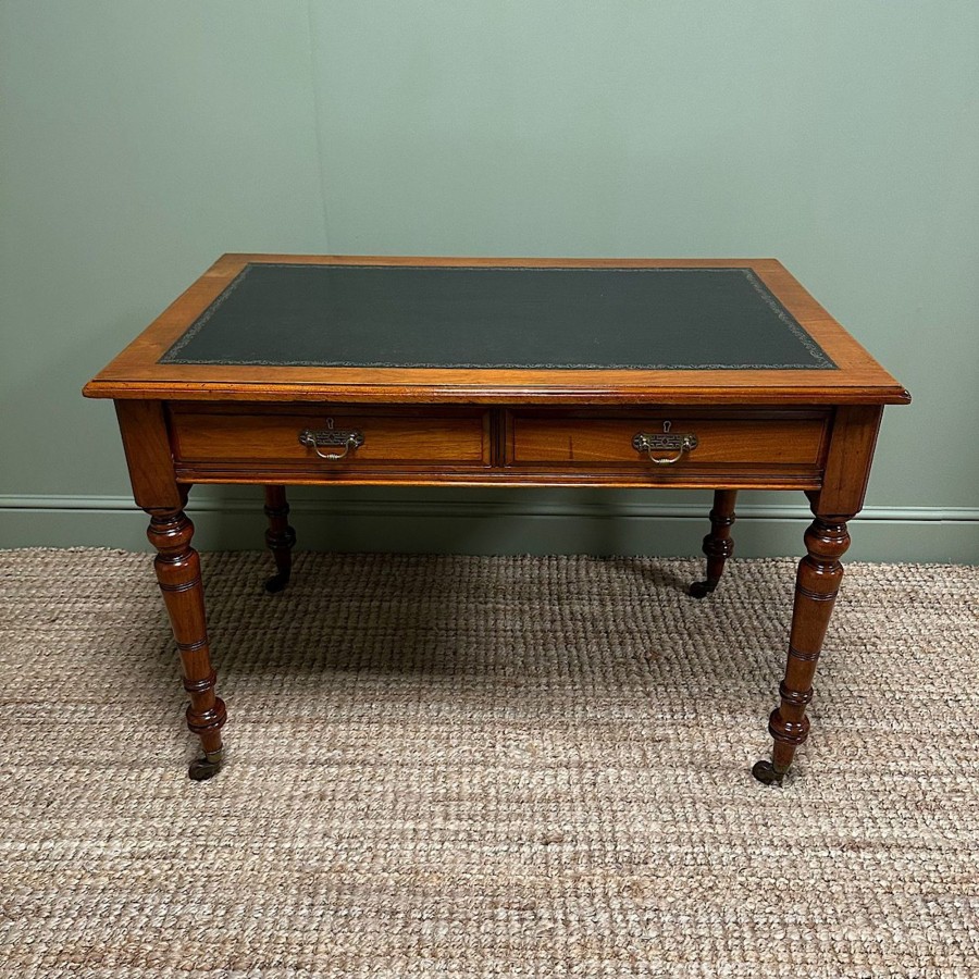 Antique Furniture Antiques World (via WooCommerce) Tables | Quality Victorian Walnut Antique Writing Library Table