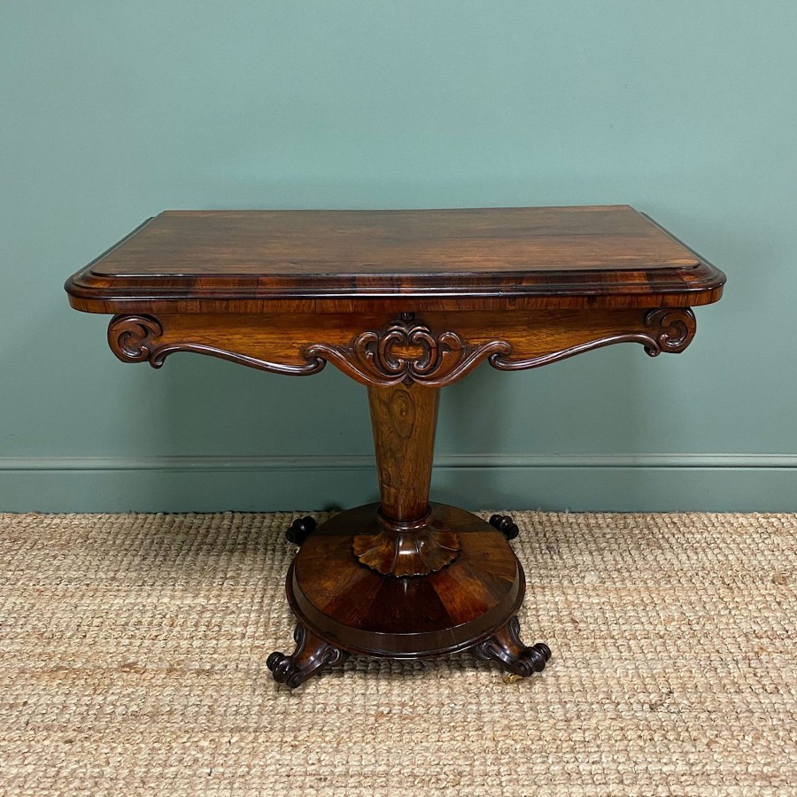 Antique Furniture Antiques World (via WooCommerce) Card / Games Tables | Stunning Antique Victorian Rosewood Card Table