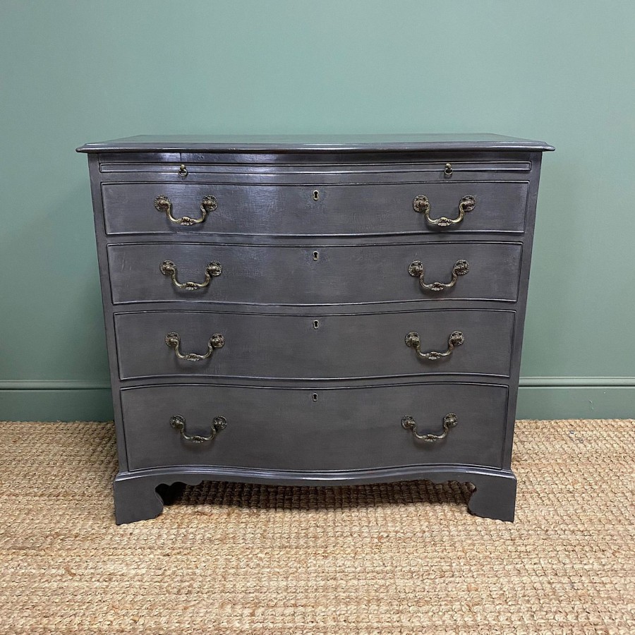 Antique Furniture Antiques World (via WooCommerce) Chest Of Drawers | Quality Antique Painted Serpentine Chest