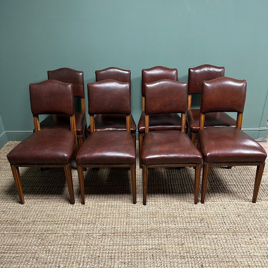 Antique Furniture Antiques World (via WooCommerce) Chairs | Set Of 8 Antique Victorian Oak Dining Chairs