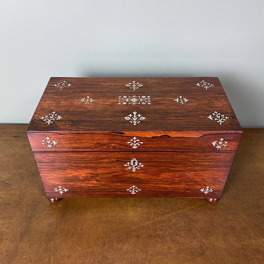 Antique Furniture Antiques World (via WooCommerce) Collectables | Spectacular Regency Rosewood Antique Tea Caddy