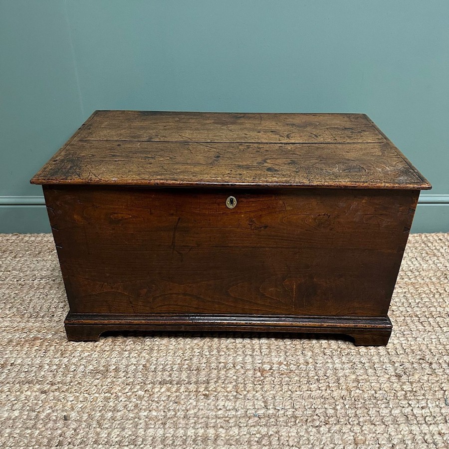 Antique Furniture Antiques World (via WooCommerce) Chest Of Drawers | Stunning18Th Century Small Period Elm Antique Coffer