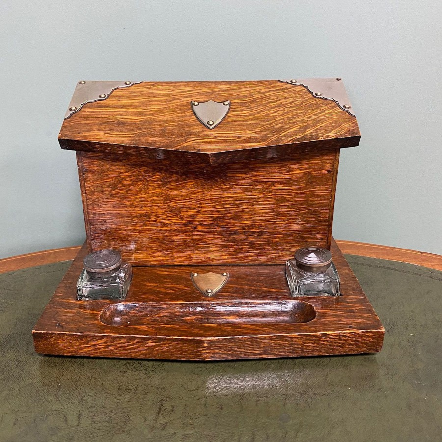 Antique Furniture Antiques World (via WooCommerce) Collectables | Quality Victorian Oak Antique Stationary Box